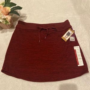NWT Z BY ZOBHA Size XL Skort Wine Space Dye Elastic Waist Pull On Tie Waist